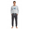 pijama salao caballero celeste gris